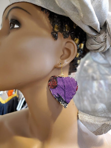 Purple and Red African Print Earrings-DP3766ER$、mySite、solidvoid