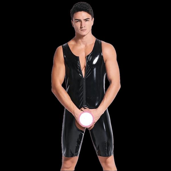 Sexy | Wet Look | Jumpsuit | Zipper | Crotch less、mySite、bottomscart