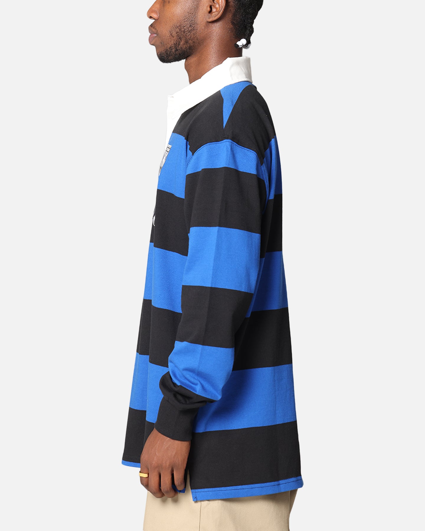 Bleacher Athletic Canterbury-Bankstown Bulldogs NRL Stripe Rugby Polo Shirt Official Team Colour、mySite、zt4zffjzw