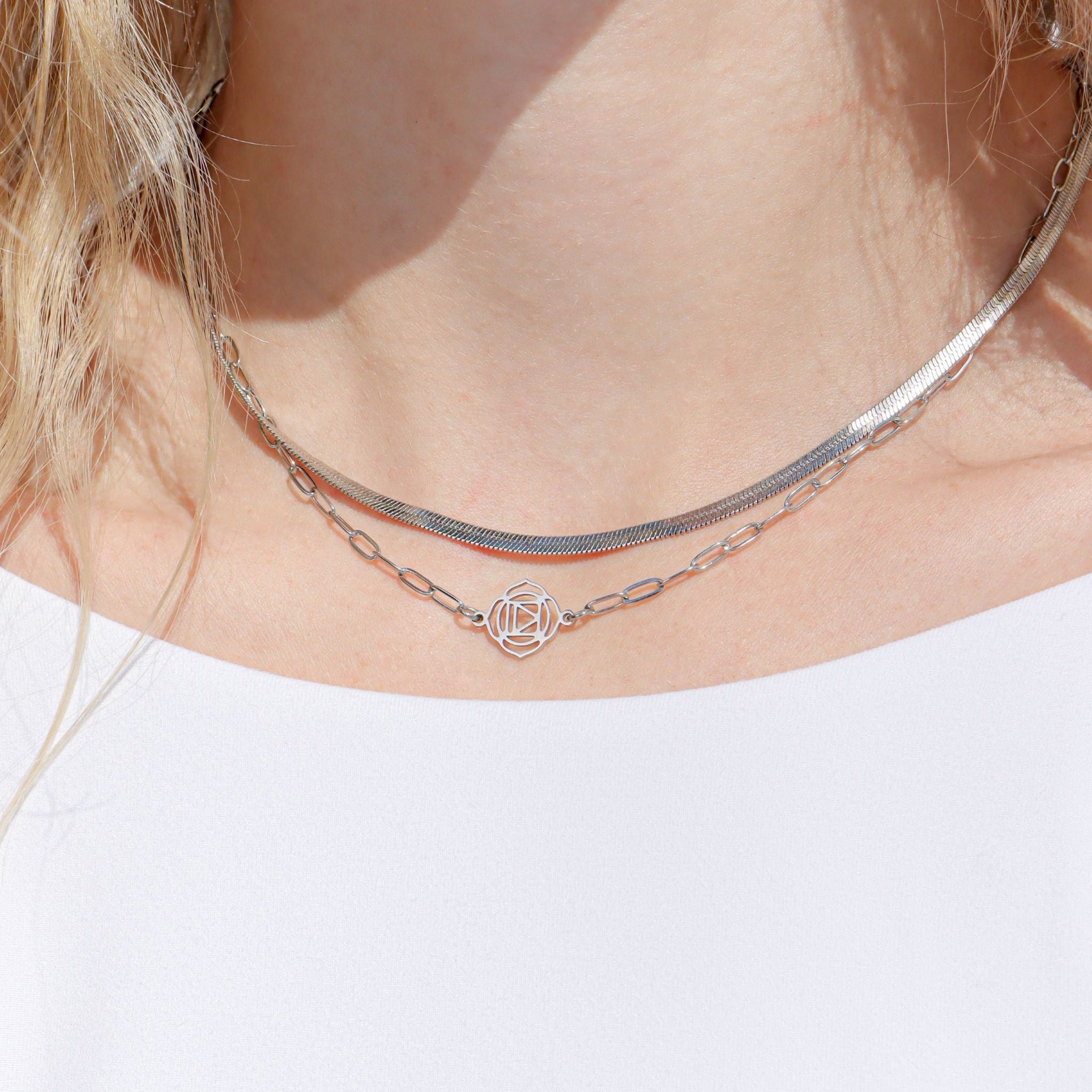 Stainless Steel Paperclip Connector Chain Necklace / CHN0081、mySite、dreamappss