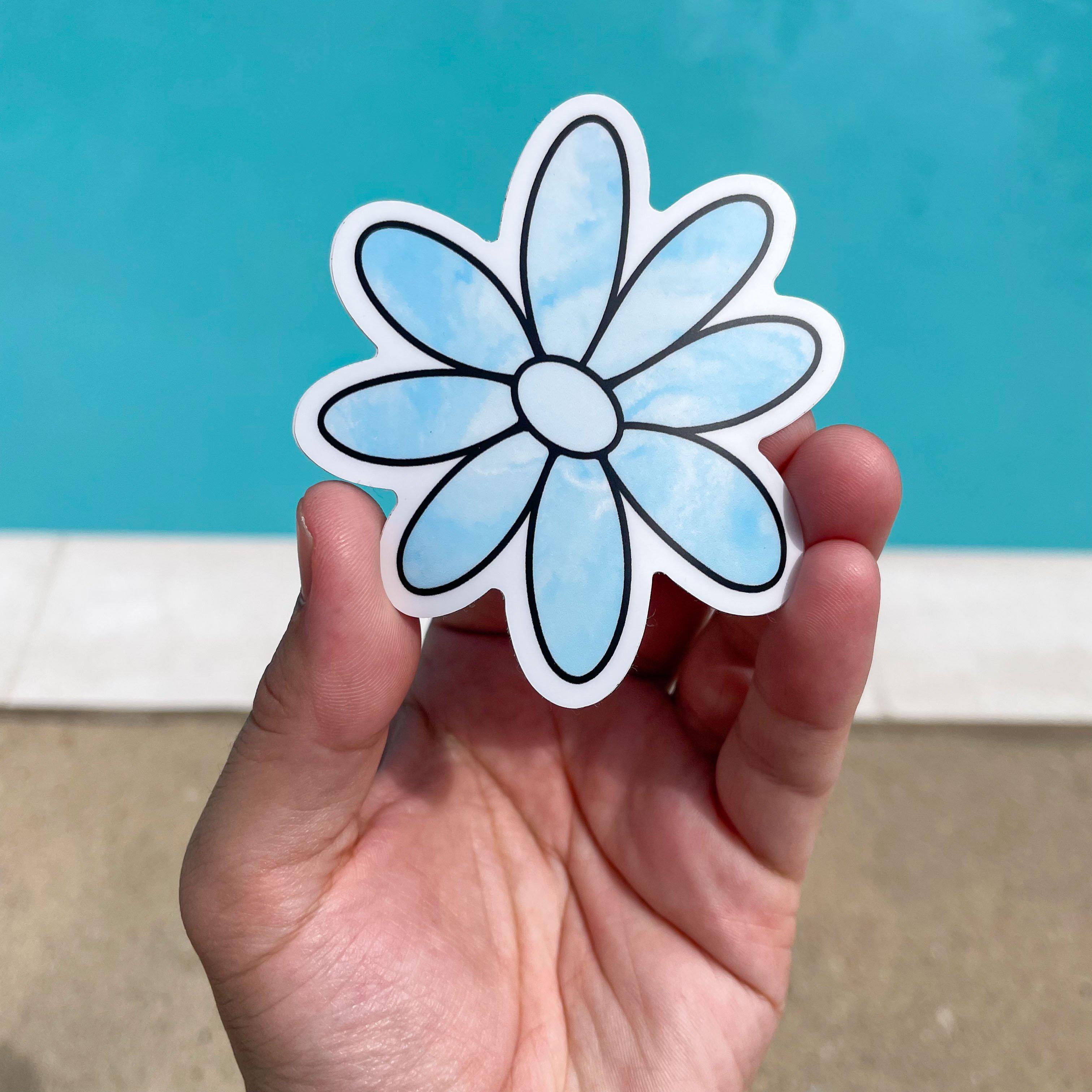  Blue Tie Dye Daisy Aesthetic Sticker、mySite、elrpsem3k