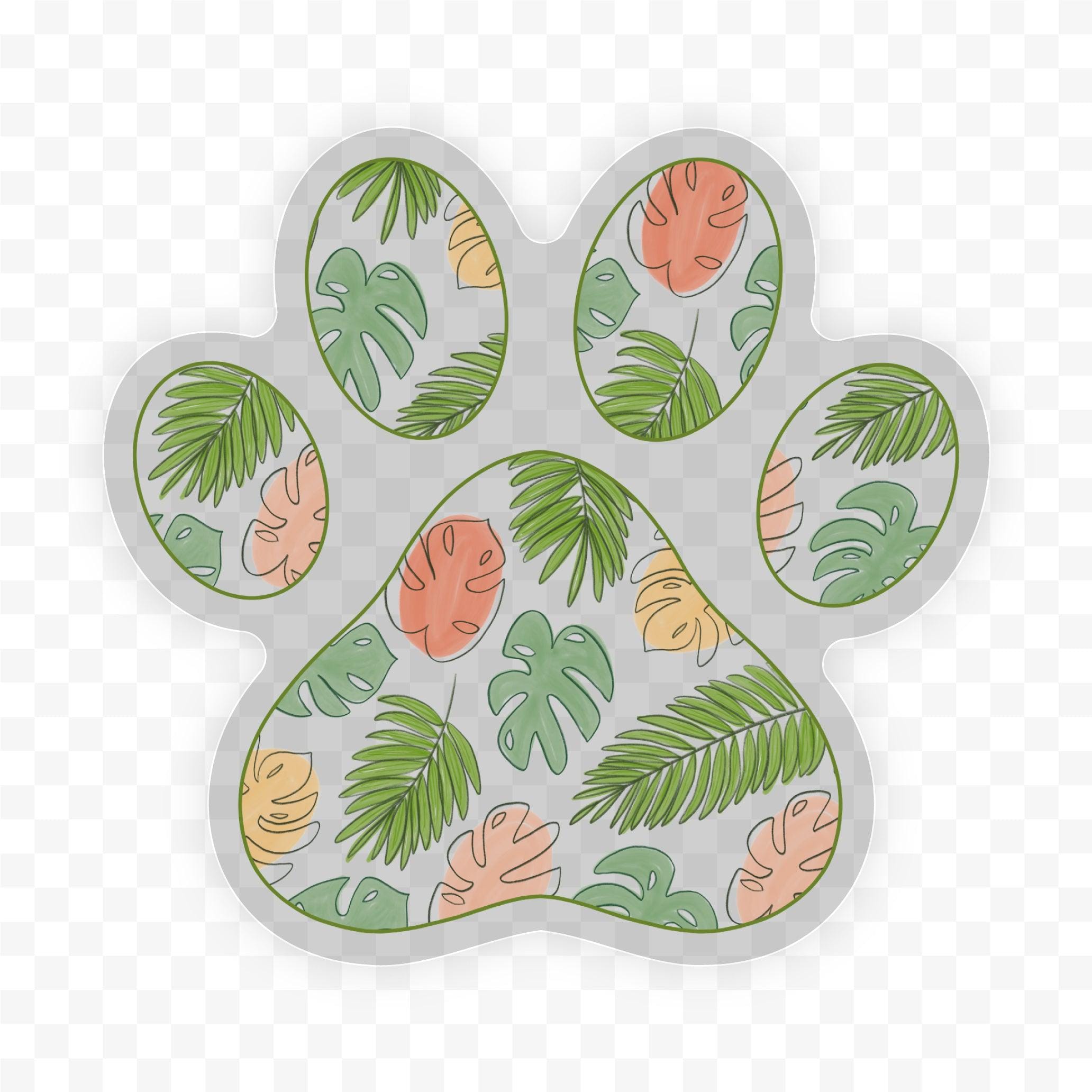  Multicolor Plant Paw Print Clear Sticker、mySite、ghnorth