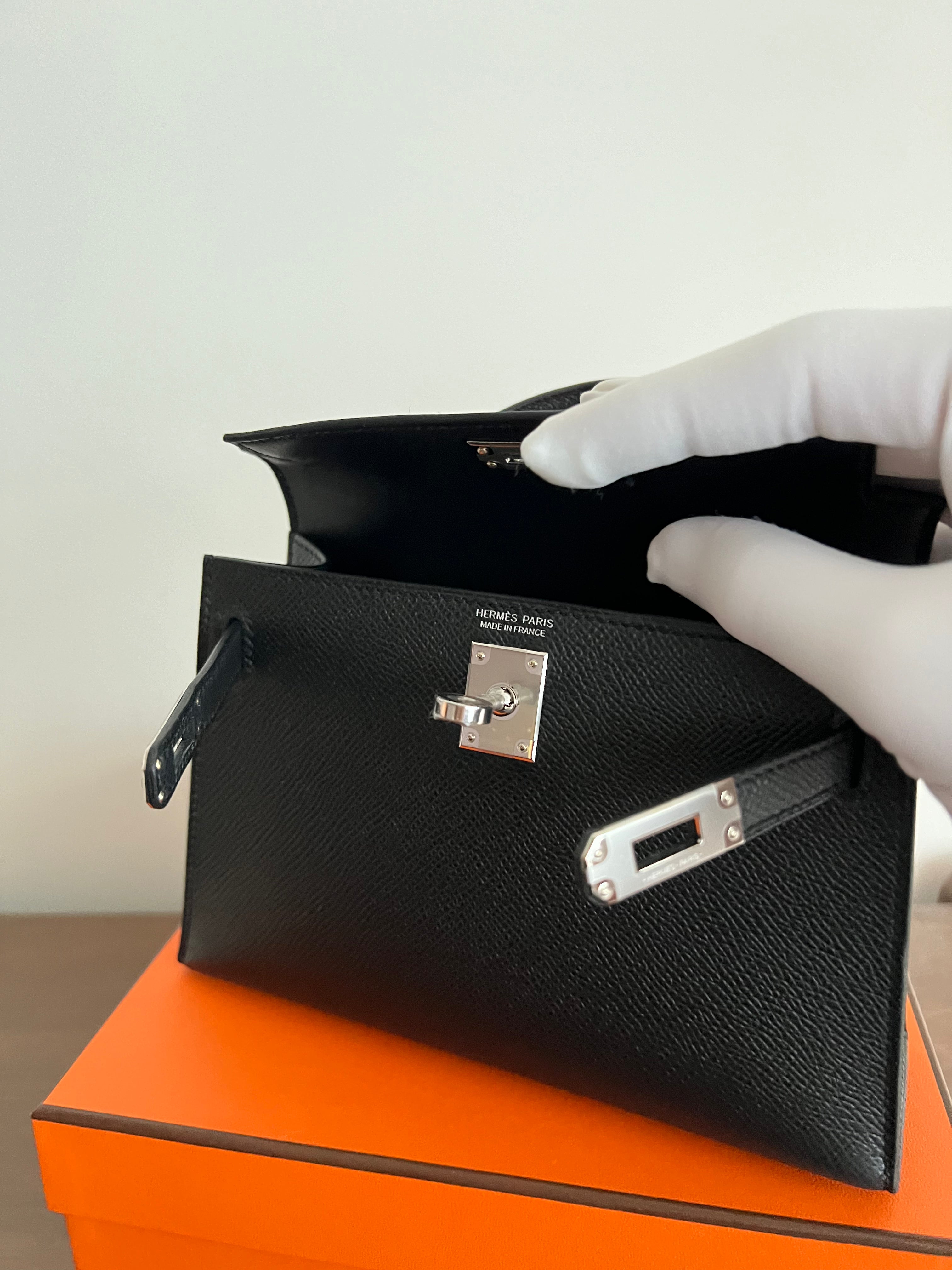 Hermès Mini Kelly 20 Black Epsom PHW、mySite、garminoutage.com