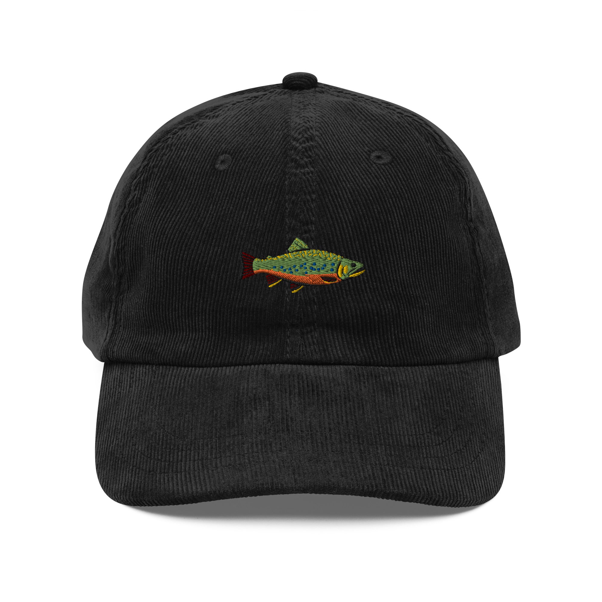 Brook Trout Embroidered Corduroy Dad Hat、mySite、solidvoid