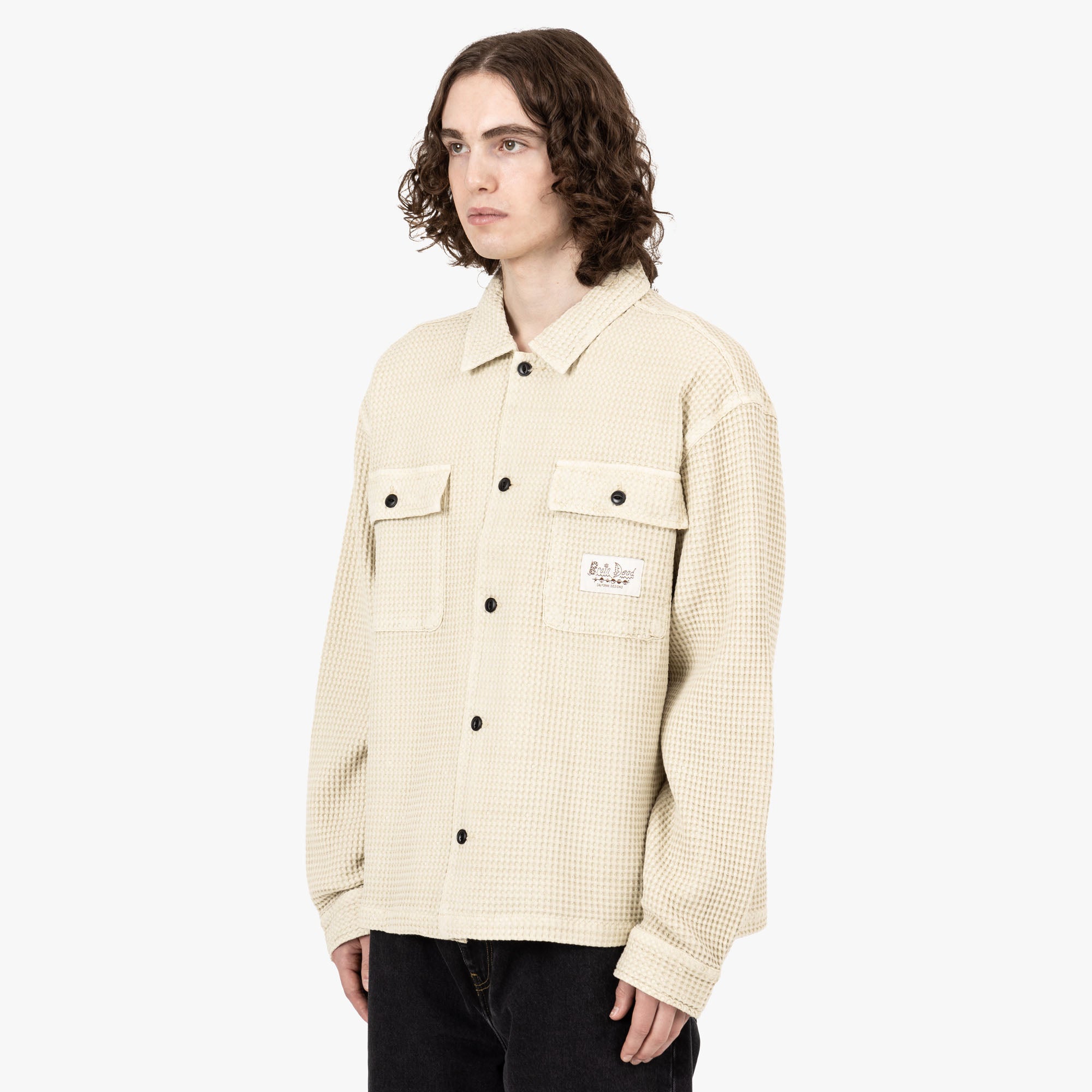  Brain Dead Waffle Button Front Shirt / Tan、mySite、merchandisen