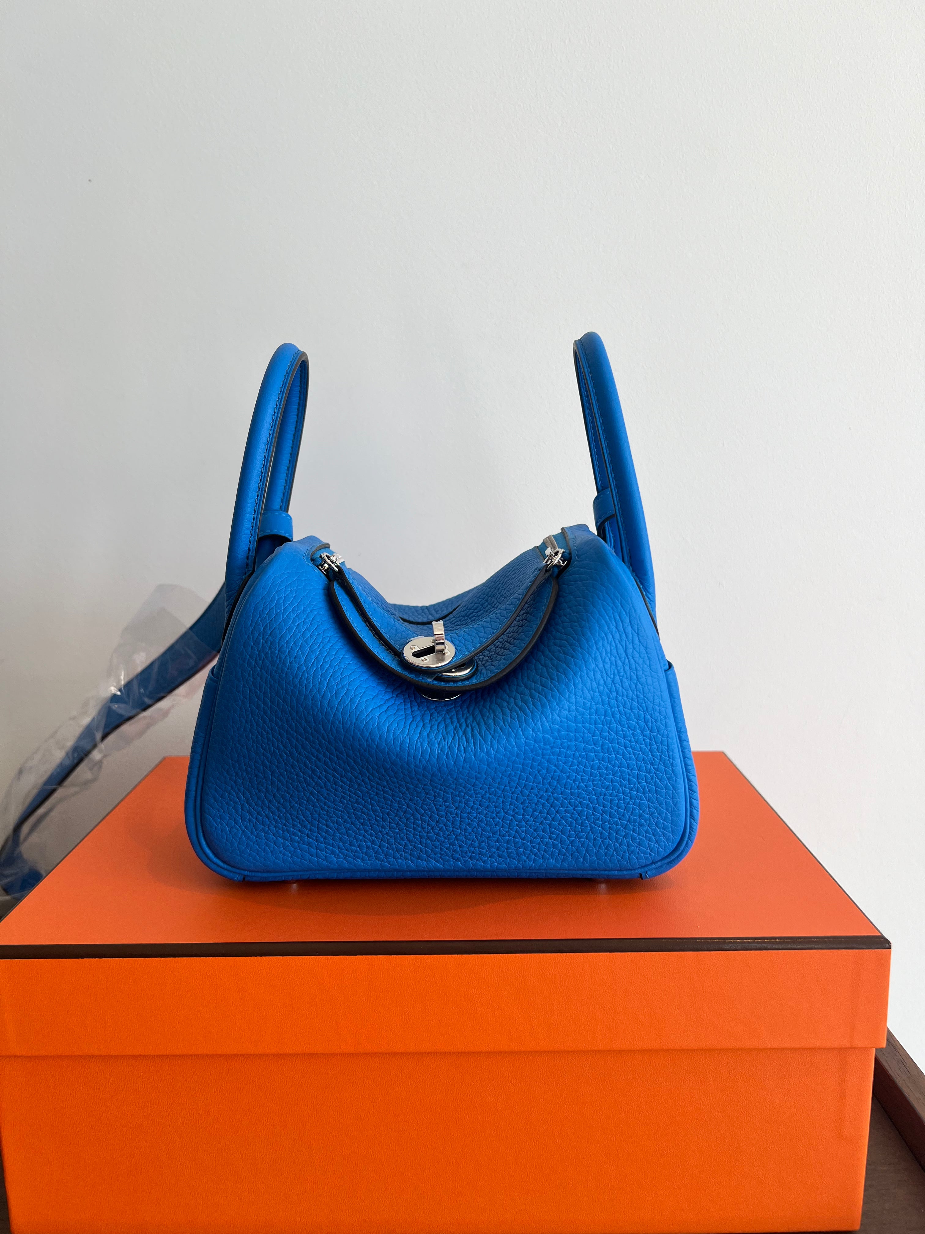 Hermès Mini Lindy Bleu Hydra Clemence PHW、mySite、garminoutage.com