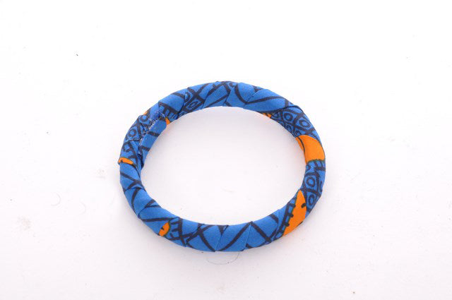 Blue Orange African Print Ankara Bangle-DPBG3034A、mySite、solidvoid