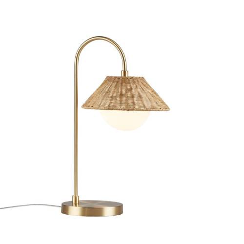 Rattan Weave Shade Table Lamp Gold/Natural See below、、eastwooduniform