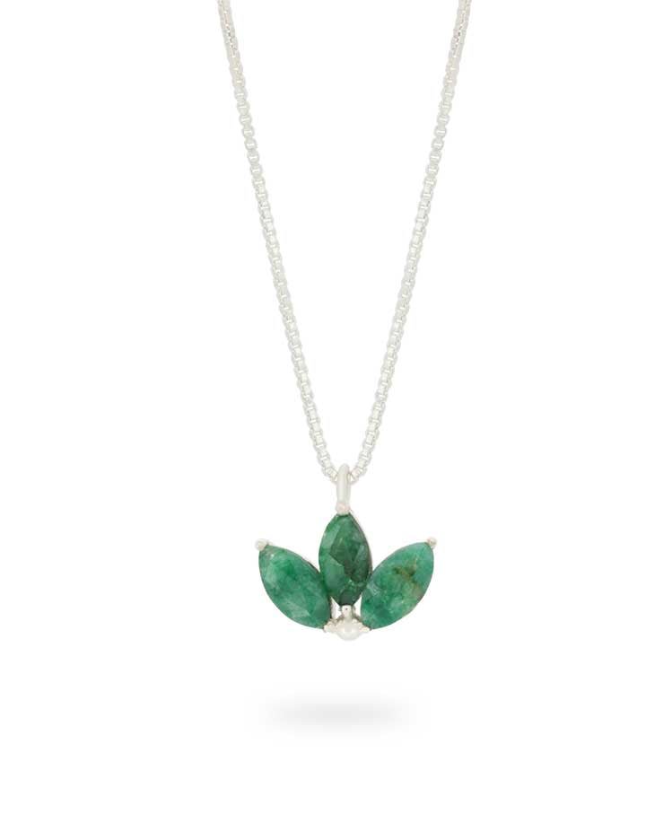 Dainty Lotus Birthstone Sterling Silver Necklace、mySite、topwebapps