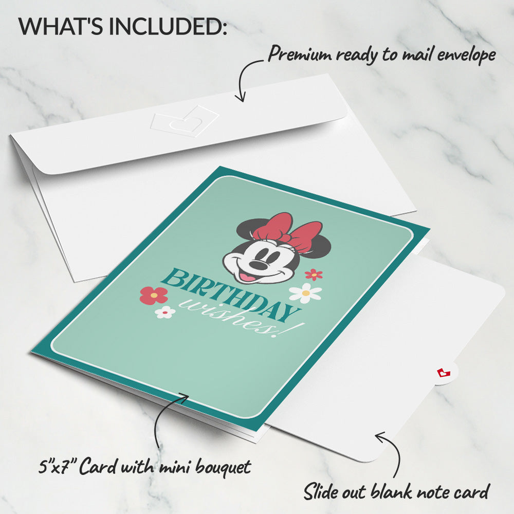 Disney's Minnie Mouse Birthday Wishes Card with Mini Bouquet、mySite、solidvoid