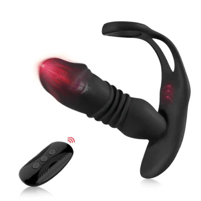 P12 Anal Thrusting Vibrator | 16 Muliti Modes | Dual Cock Ring | Usb、mySite、bottomscart