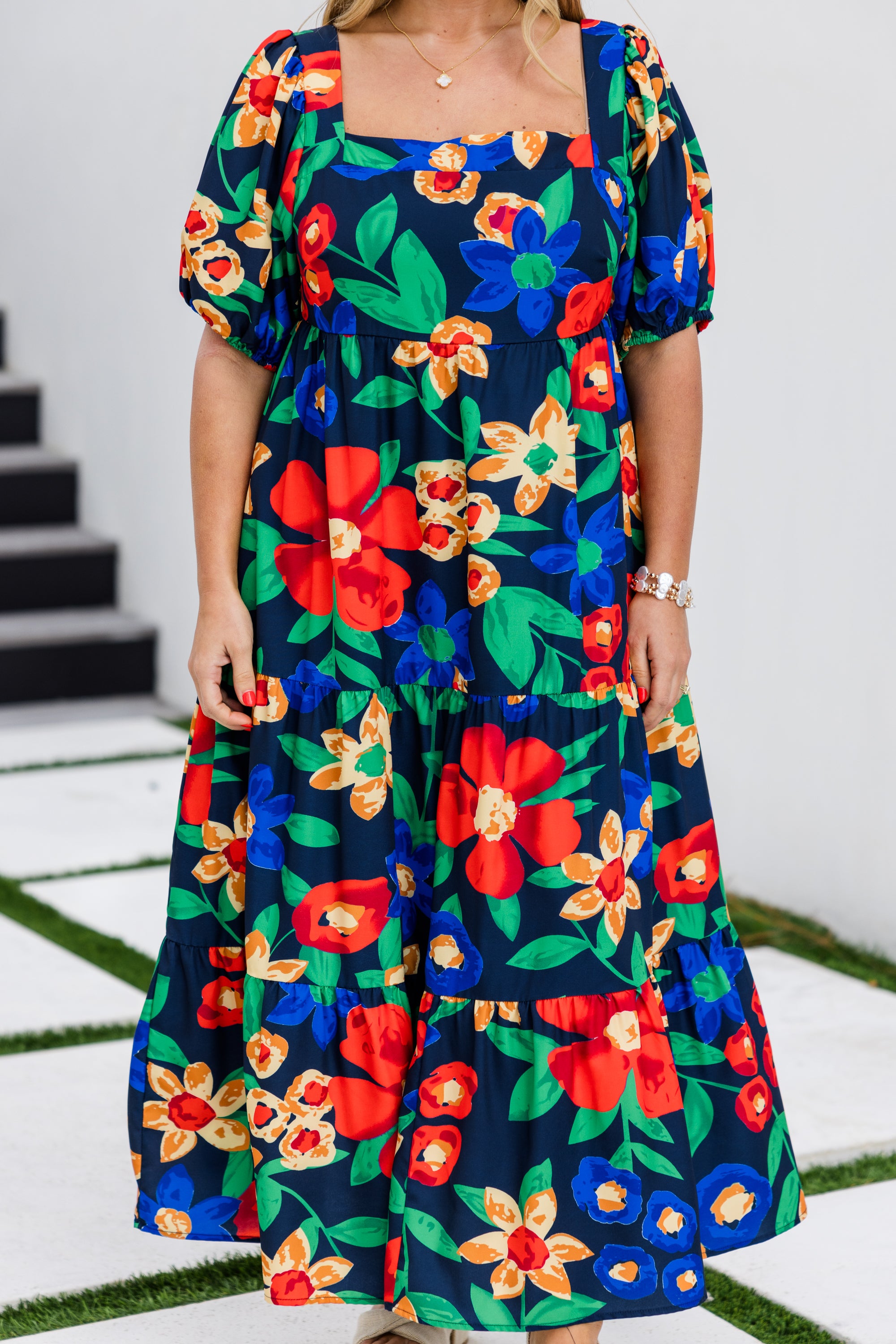  Let's Get Away Dress, Navy Floral、mySite、justintrudeaud