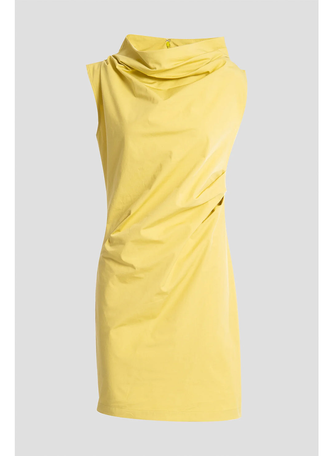  Tech Cotton Taffeta Lemon Asymmetric Funnel Neck Dress、mySite、justintrudeaud