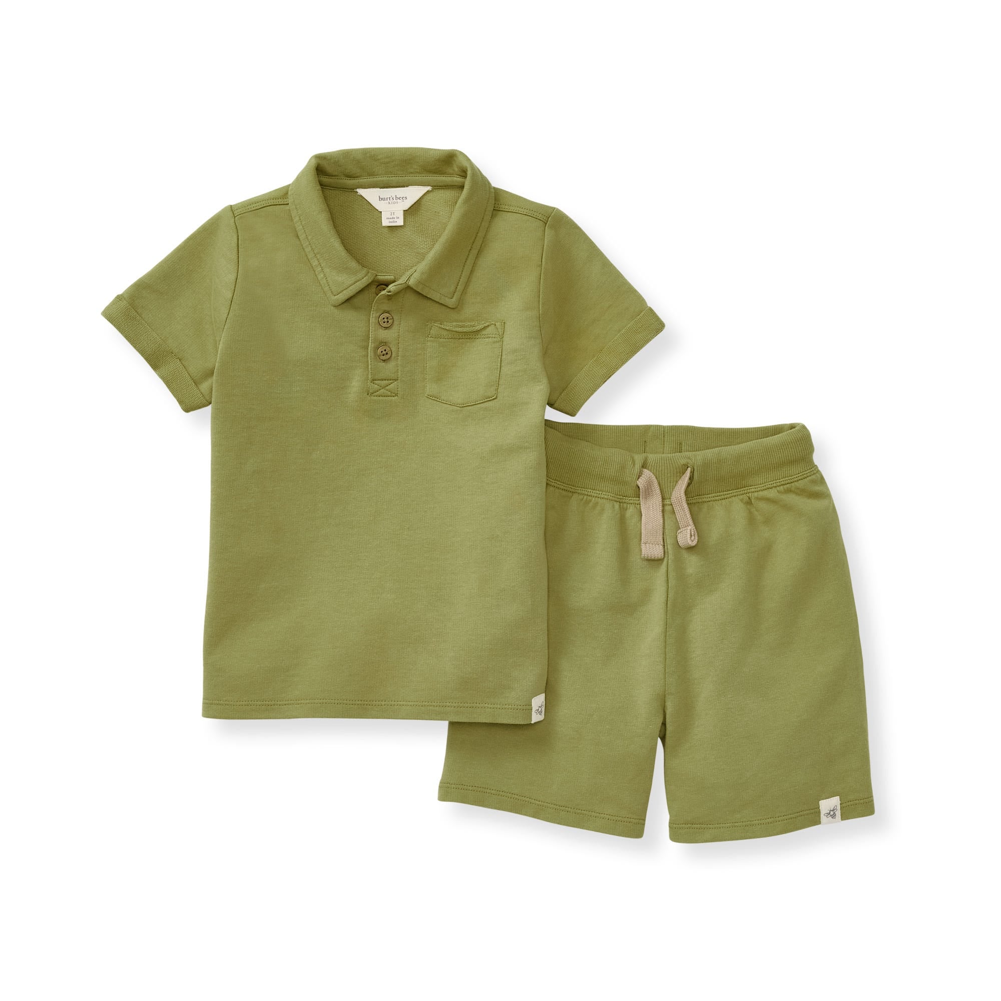 Organic Cotton Green Baby Boy Polo & Shorts Set、mySite、g9winljtr