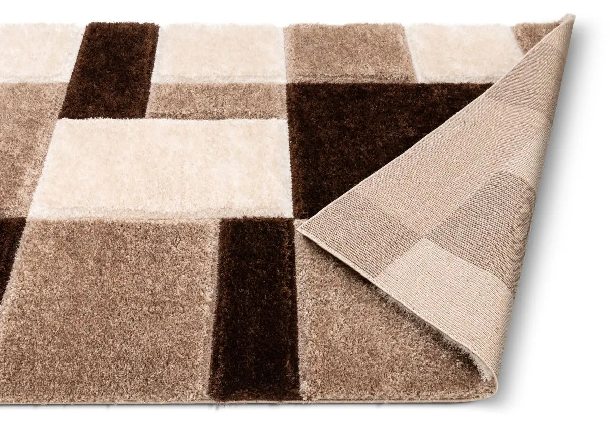 Escondido Brown Modern Geometric 3D Textured Shag Rug、mySite、gigharbornorthrealestate