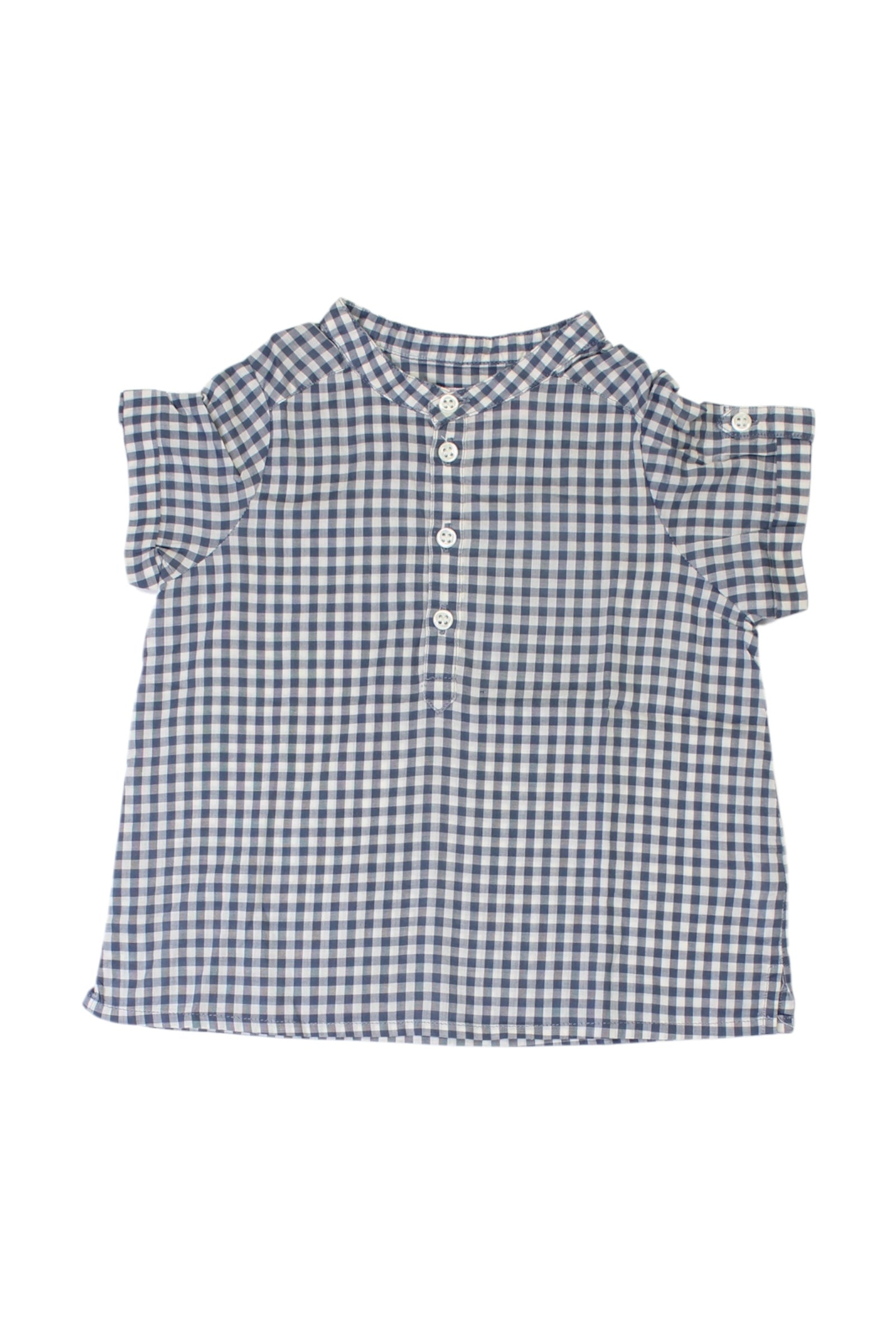 Bonpoint Checkered Short Sleeve Shirt 12-18M、mySite、g9winljtr
