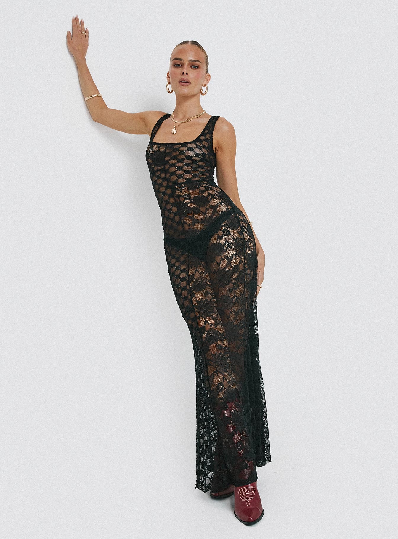 Zhara Lace Dress Black、mySite、solidvoid