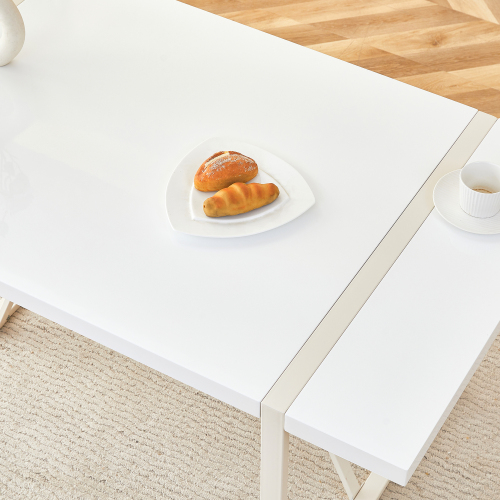 Rustic Industrial Rectangular Wood Dining Table For 4-6 Person, With 1.5" Thick Engineered Wood color Tabletop and Black Metal Legs,Desk For Kitchen Dining Living Room, 55.1" x 31.4"x 29.9"1529W115172、、casual