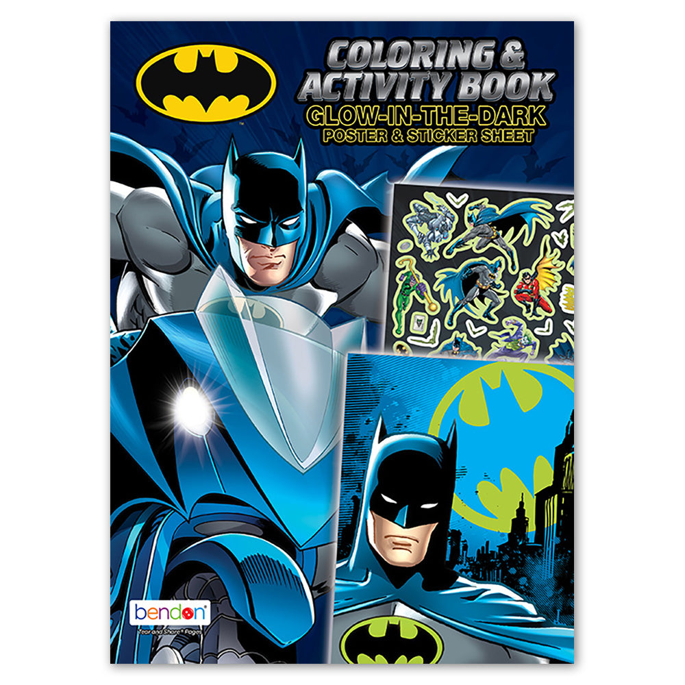  Batman Coloring Book w/ Glow-in-the-Dark Poster & Stickers、mySite、ghnorth