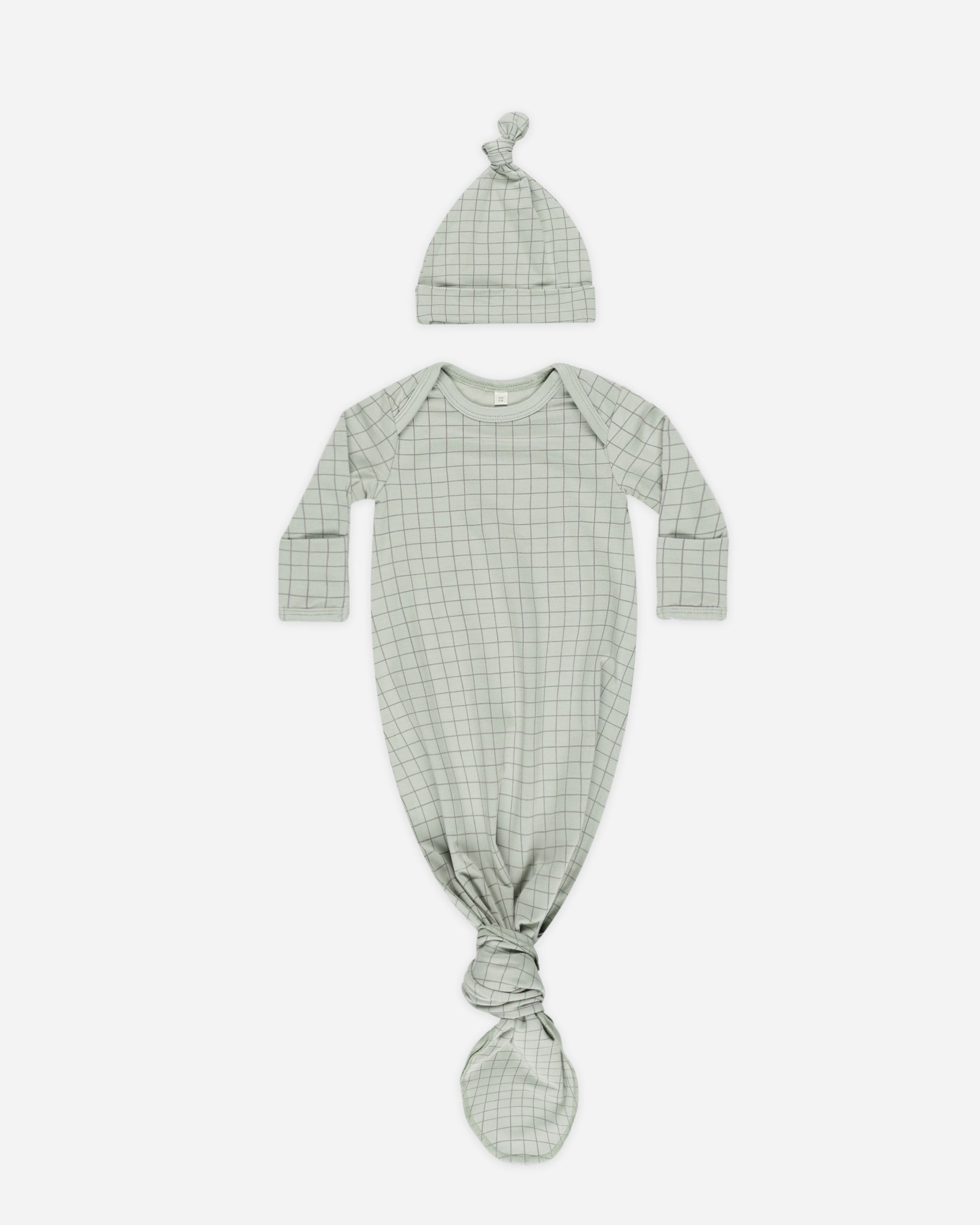  Knotted Baby Gown + Hat Set || Sage Grid、mySite、layawaytickets