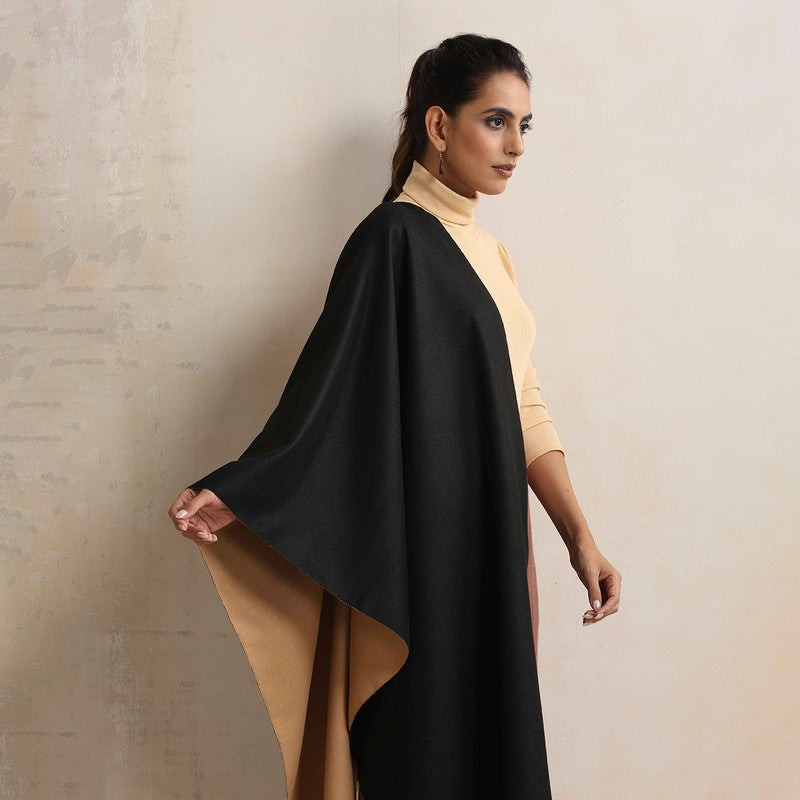 Woolen Solid Reversible Stole | Black、mySite、camillekostekn