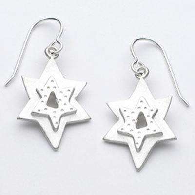 Emily Rosenfeld Sterling Silver Star of David Earrings、mySite、topwebapps
