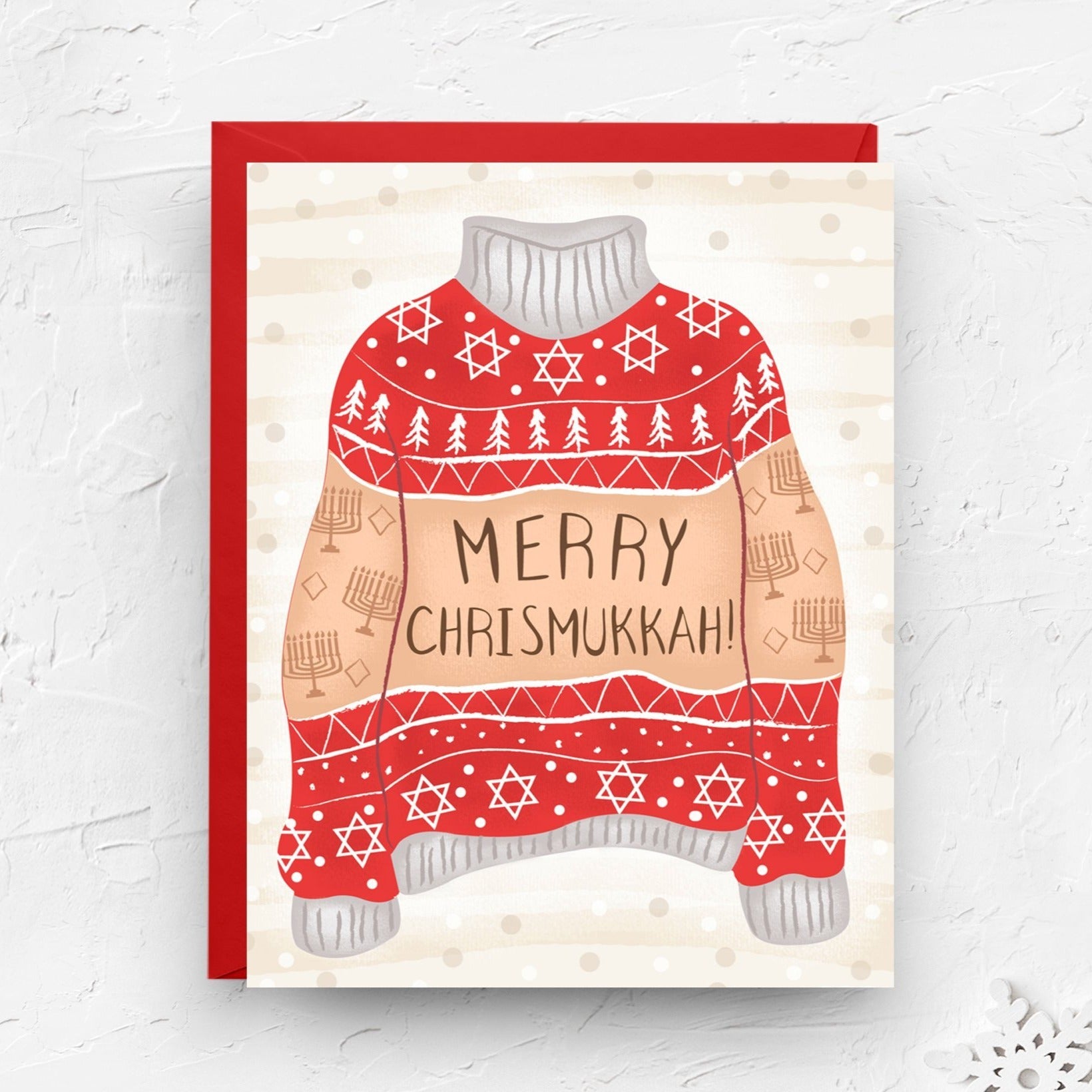 Merry Chrismukkah Ugly Sweater Greeting Cards, Box of 6、mySite、topwebapps