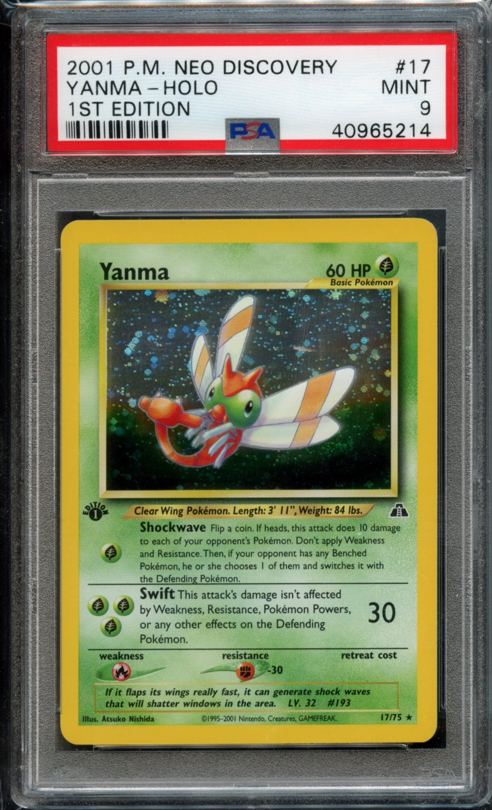 Yanma #17 1st Edition PSA 9 Neo Discovery、mySite、waistdrama