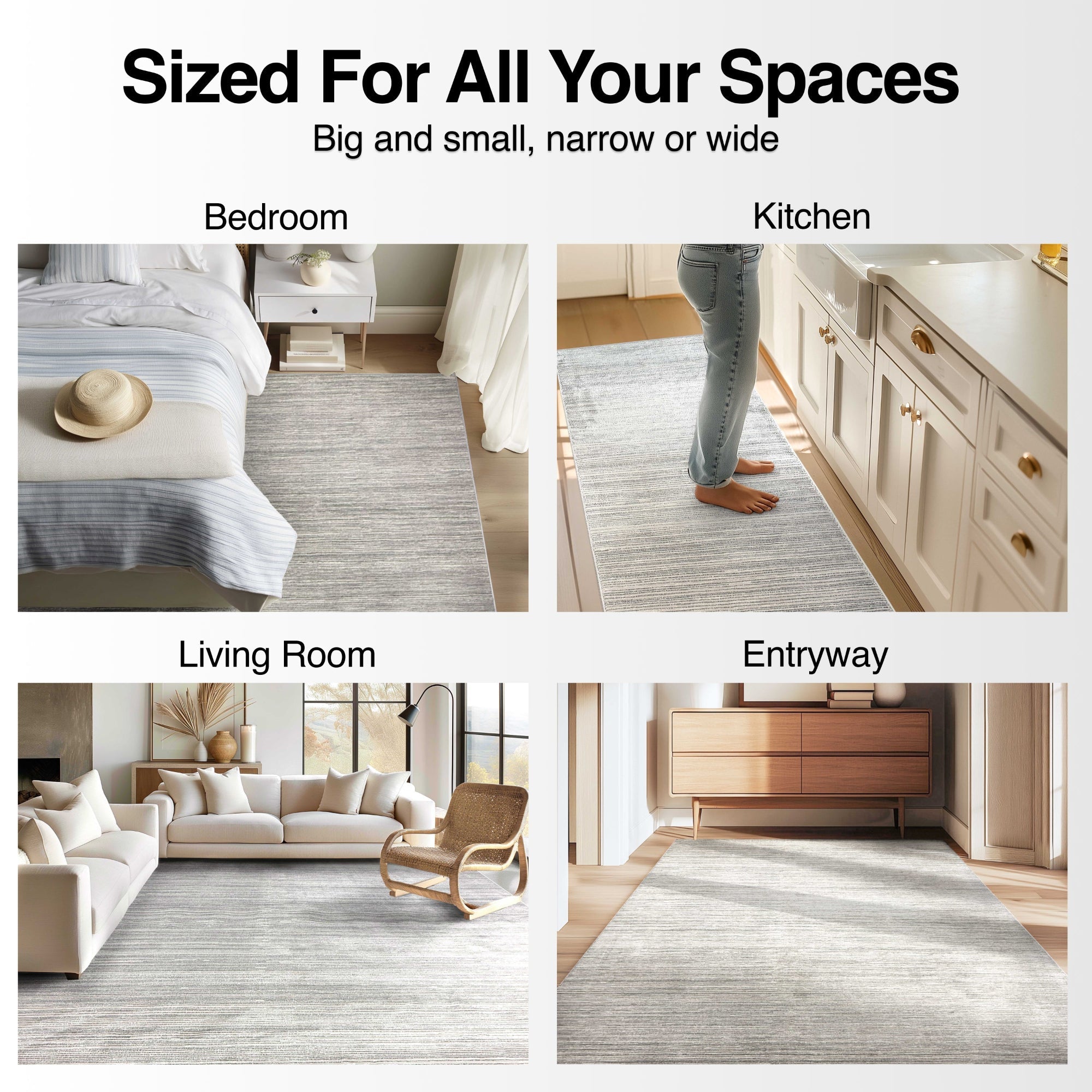 Abstract Stripes Textured Design Grey Ethereal Whisper Made-to-Measure Plush Custom Rug、mySite、gigharbornorthrealestate