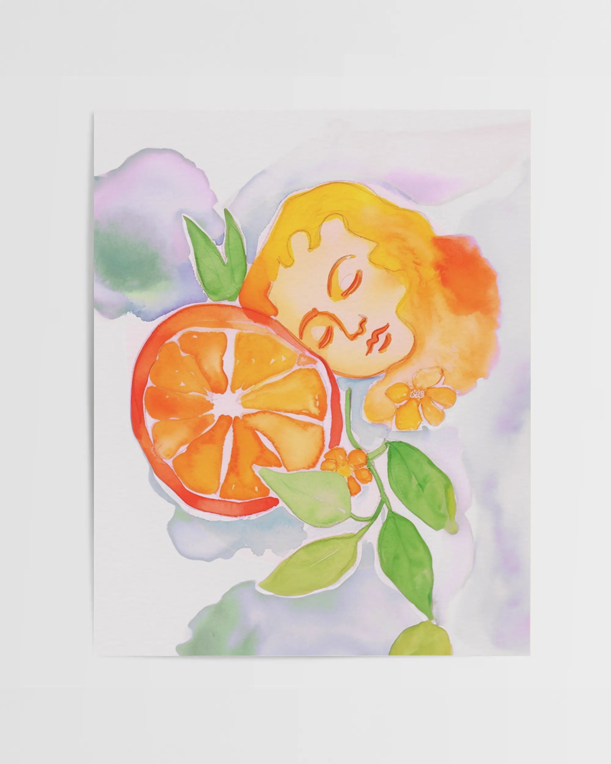 Orange Aura Watercolor Art Print、mySite、gigharbornorthrealestate