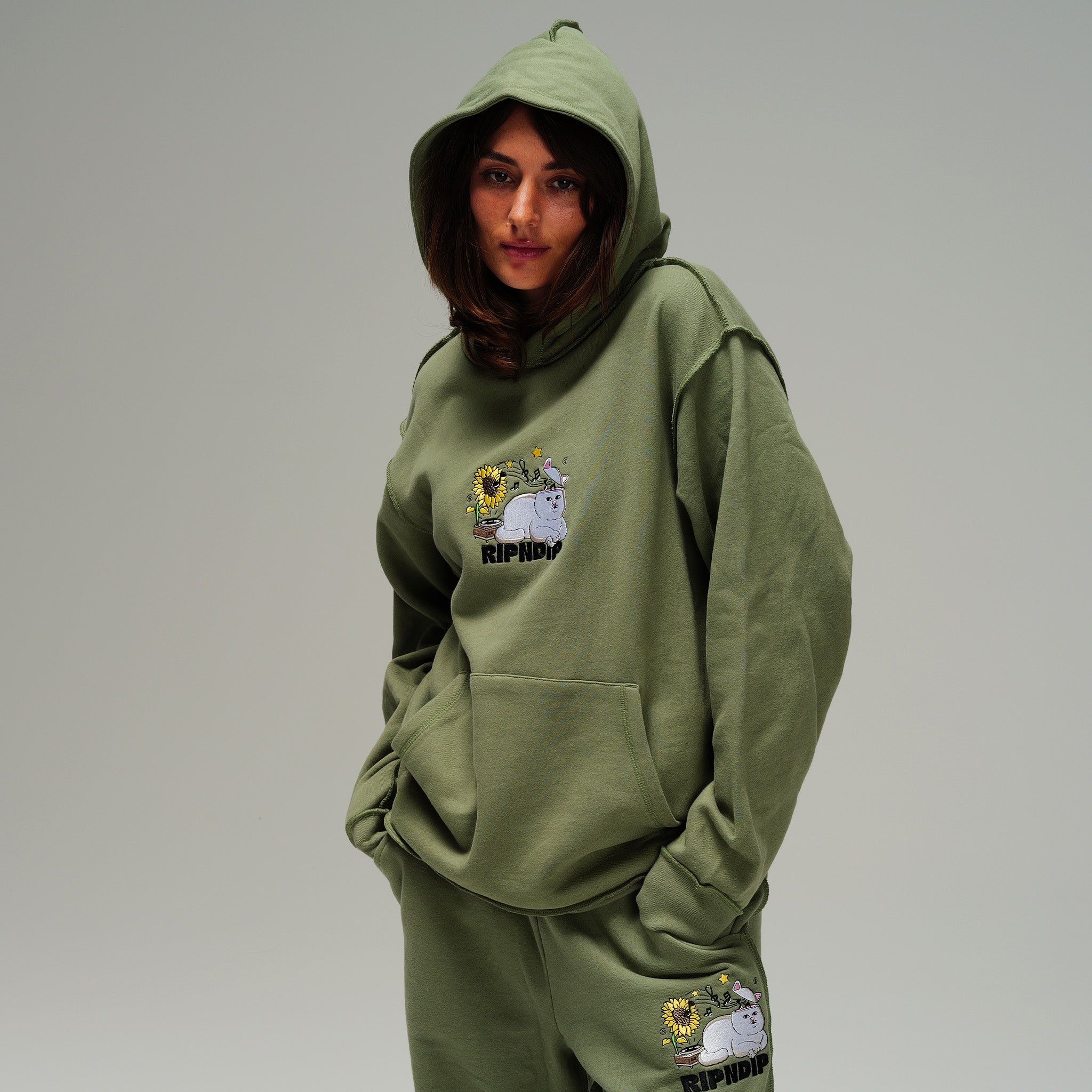  No Music No Life Hoodie (Dusty Olive)、mySite、merchandisen