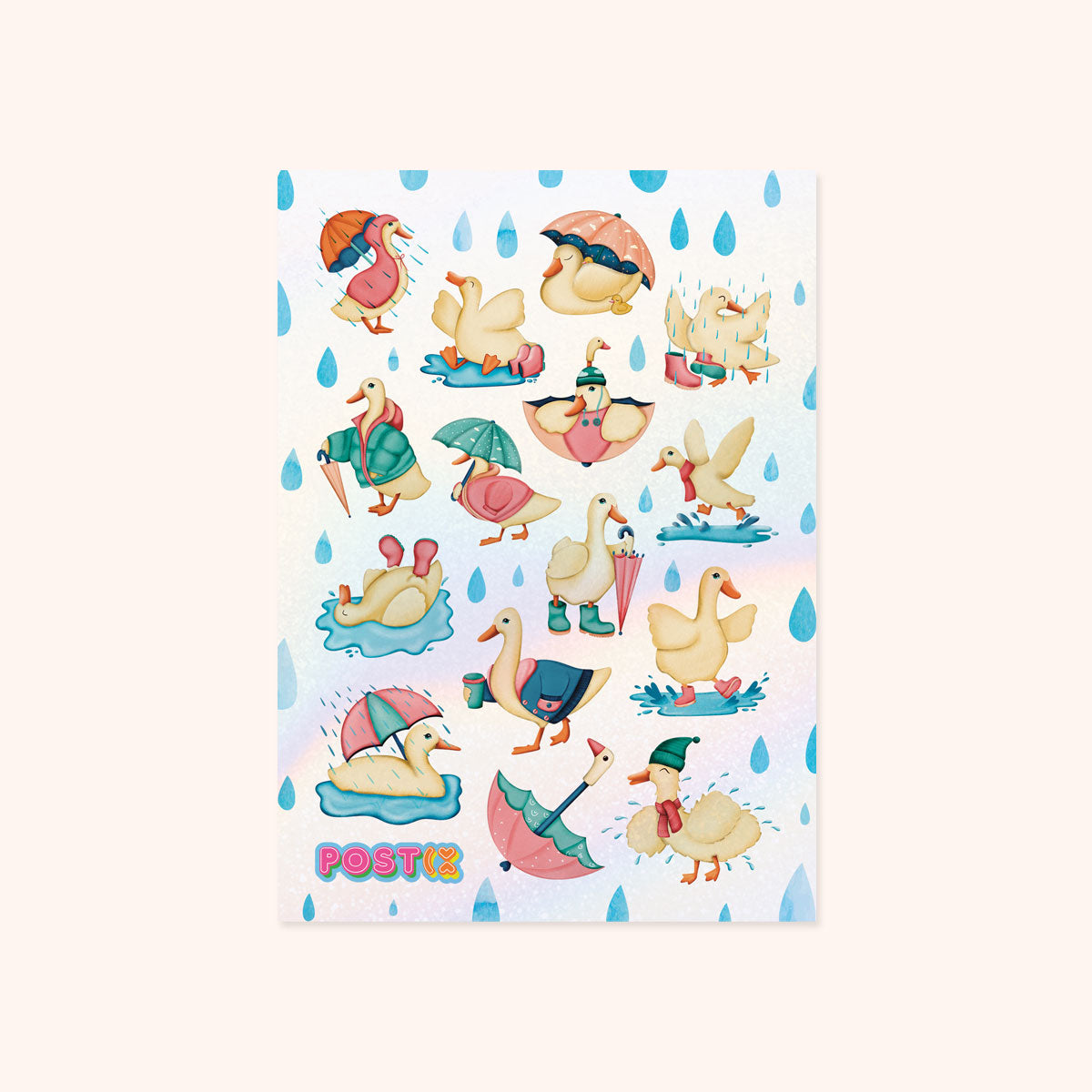  Duck for Cover A6 Hologram Sticker Sheet、mySite、ghnorth