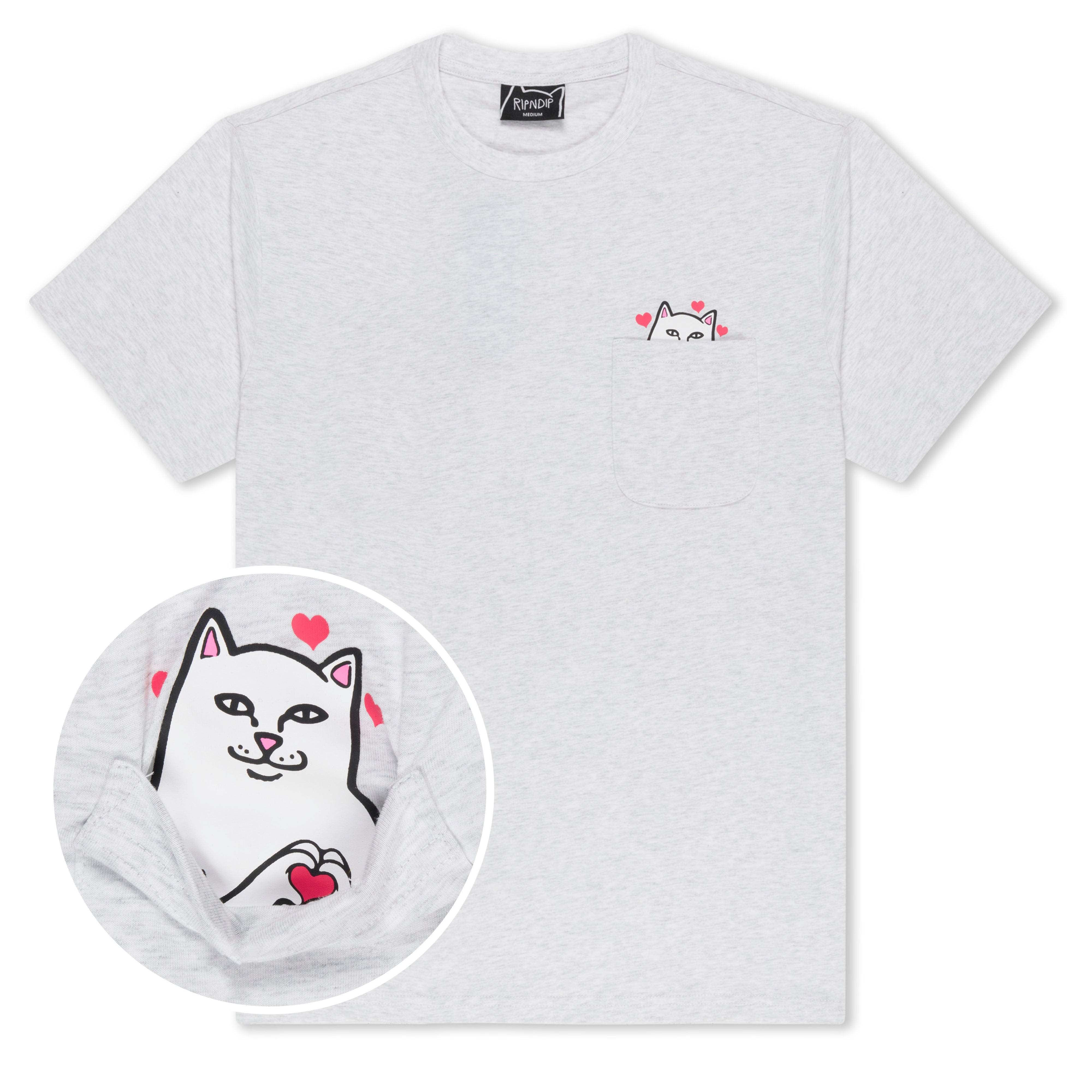  Nermal Loves Pocket Tee (Ash Heather)、mySite、merchandisen