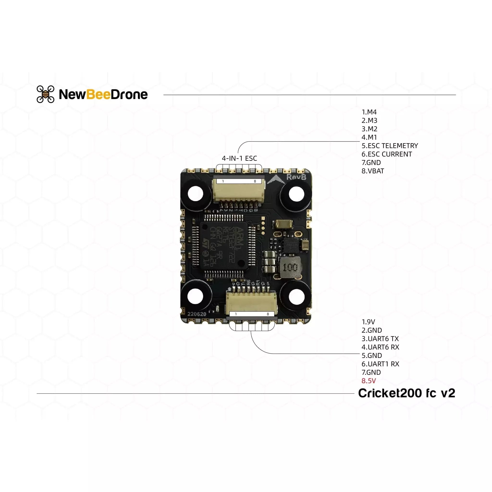  NewBeeDrone Cricket200 V2 F722 3-6S 20x20 Dual BMI270 Flight Controller、mySite、merchandisen