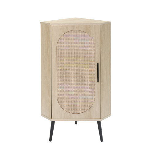 Corner cabinet ,Rattan door,Freestanding Corner Tables For Small Spaces, Corner Shelf Stand For Living Room, Kitchen, Bedroom、、xpatfood