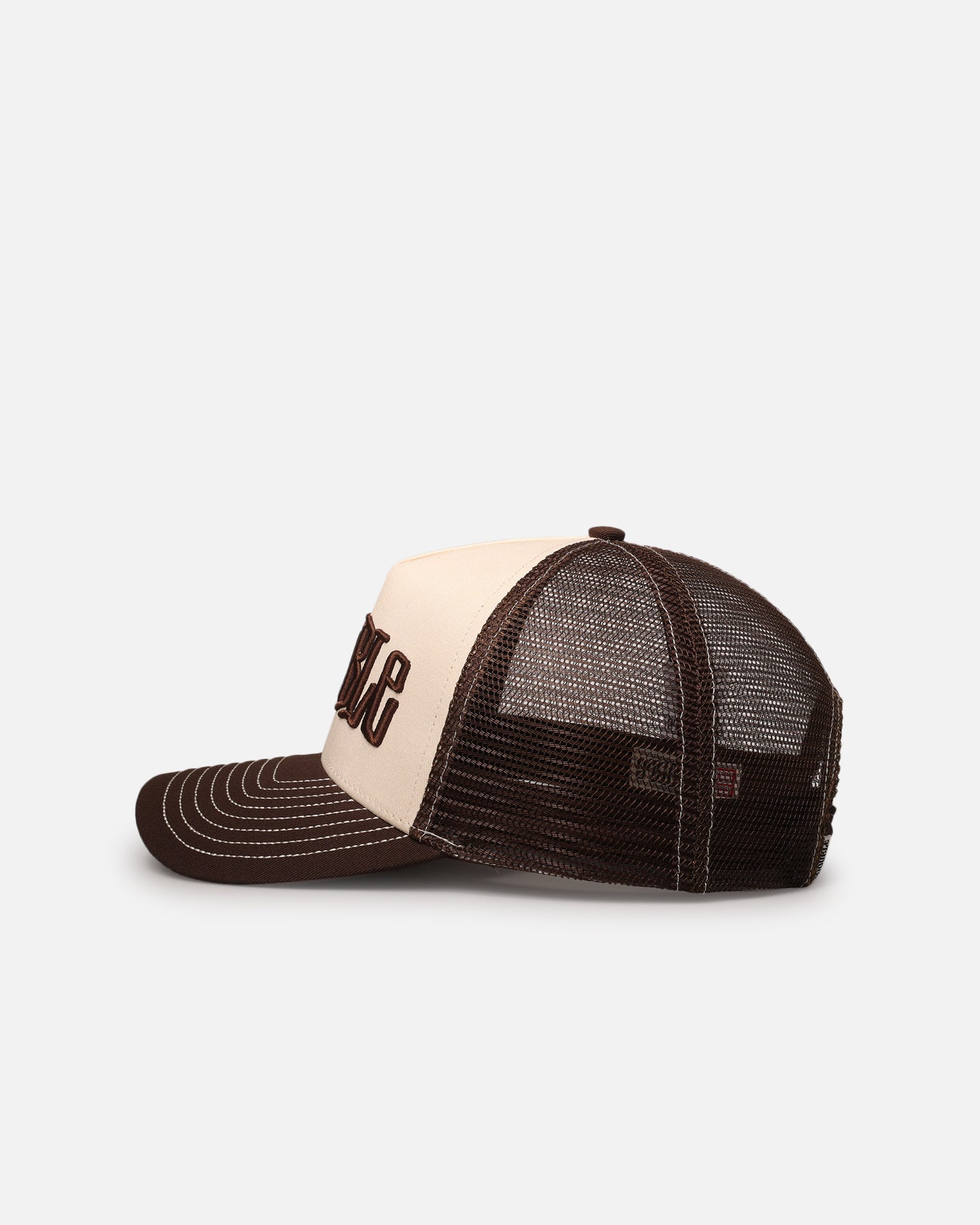 S Double Mid-Block Curved Peak Trucker Strapback Natural、mySite、zt4zffjzw