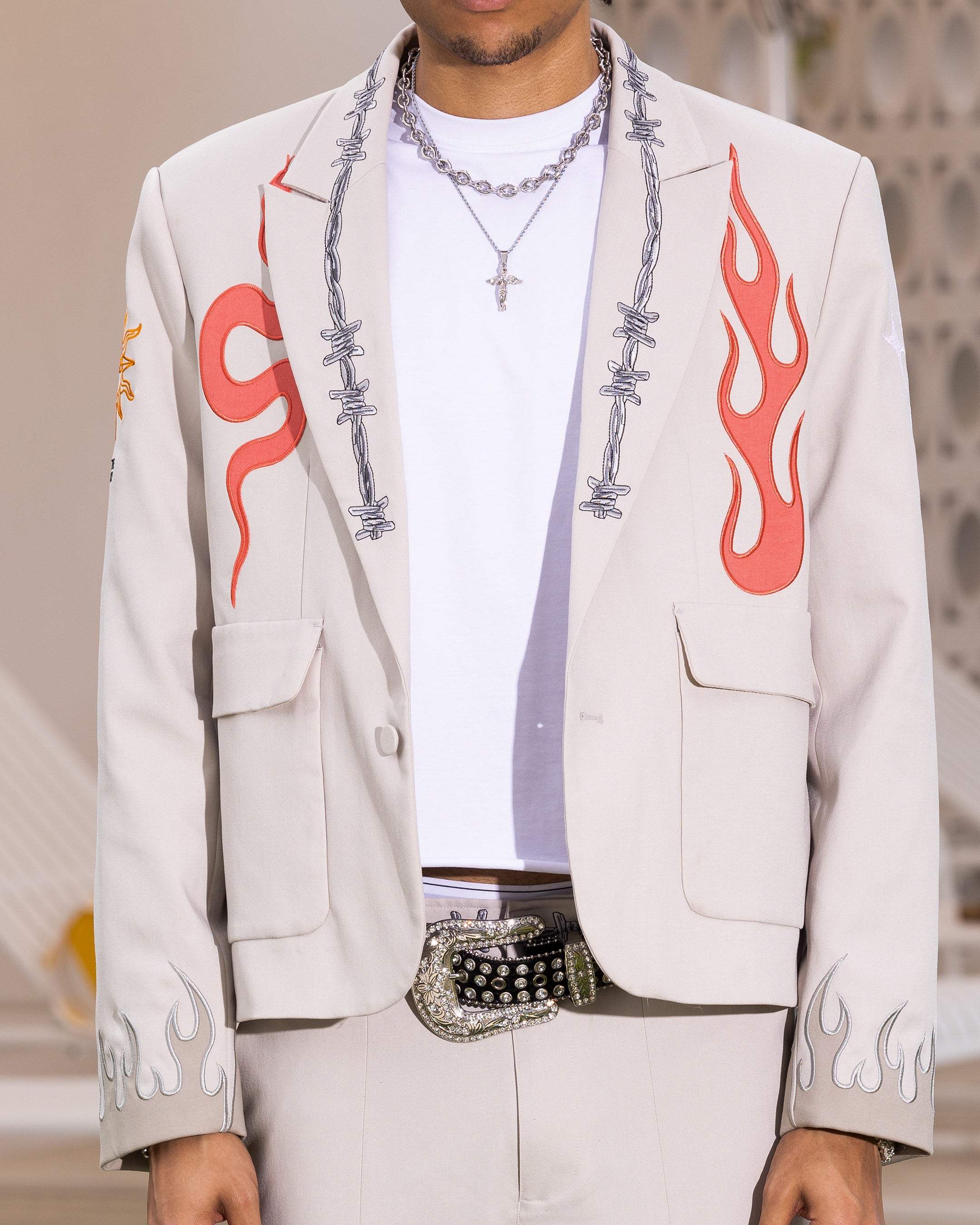 Loiter Western Blazer Jacket Off White、mySite、zt4zffjzw
