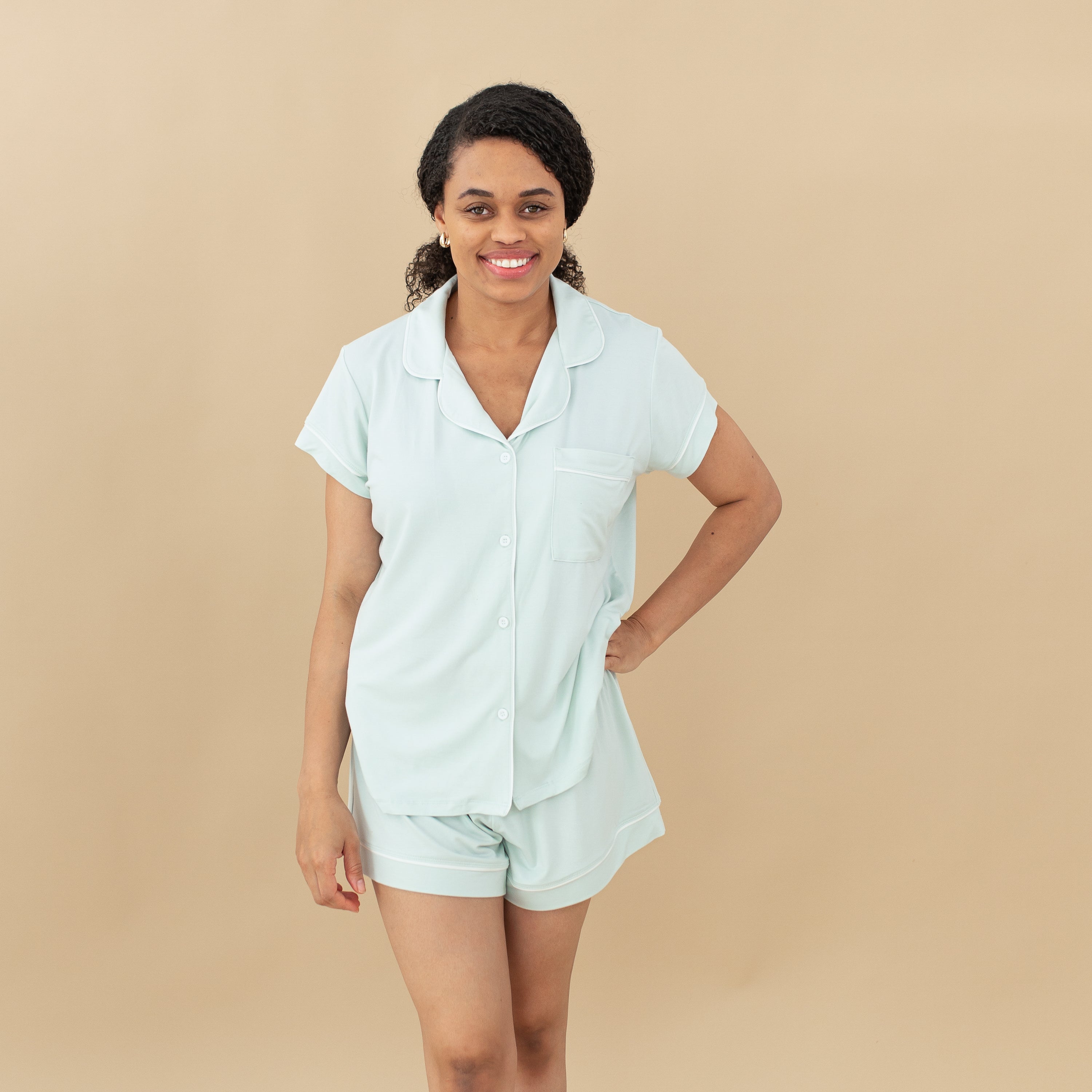  Women's Short Sleeve Pajama Set in Dew、mySite、layawaytickets