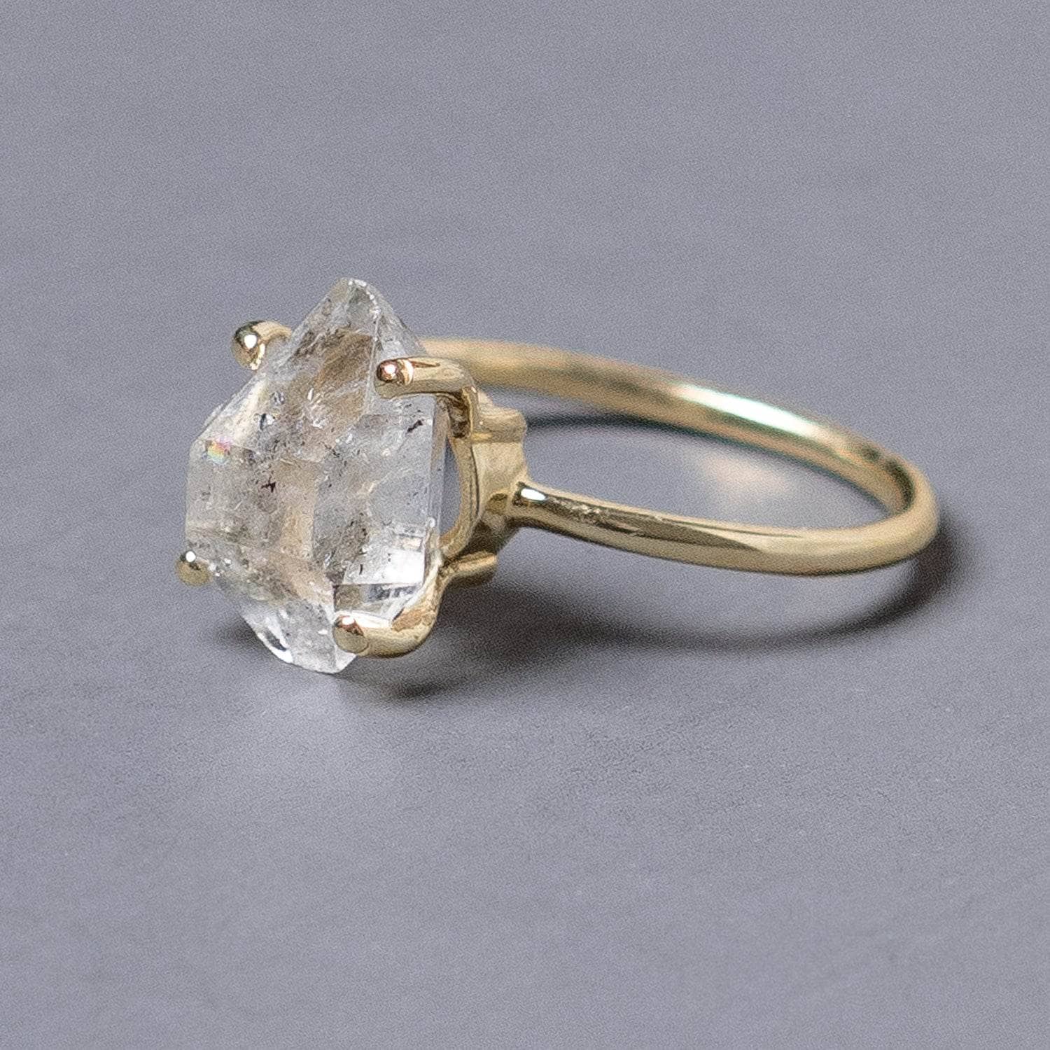 Clear Quartz Raw Freeform Gold or Silver Ring、mySite、hinf8tx79