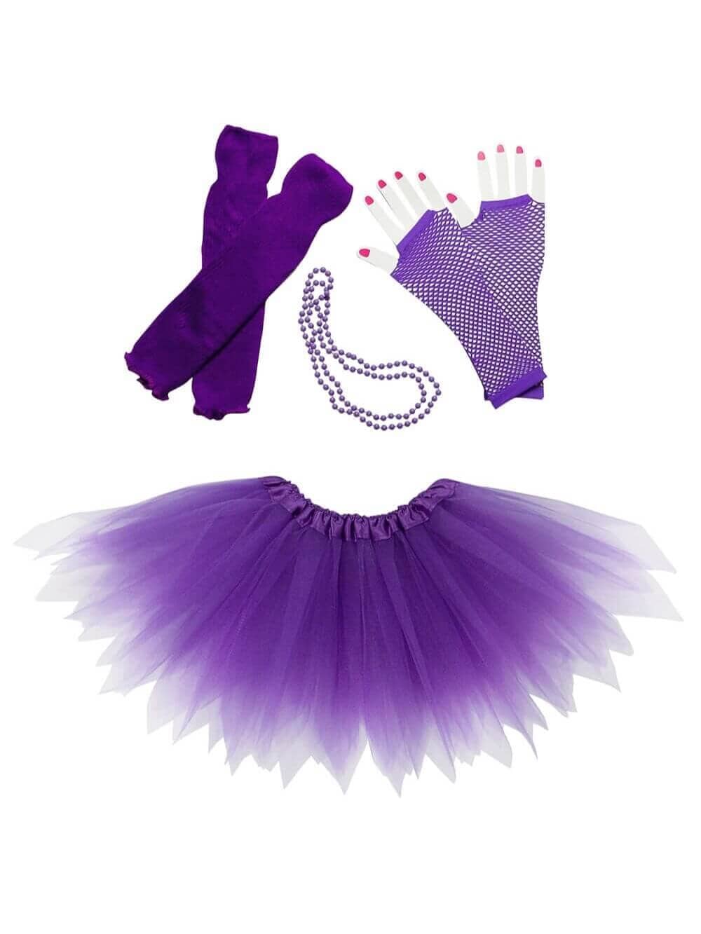 80s Tutu Costume Outfit for Kids, Adults, Plus Size - 4 Piece Dress Up Set、mySite、camillekostekn
