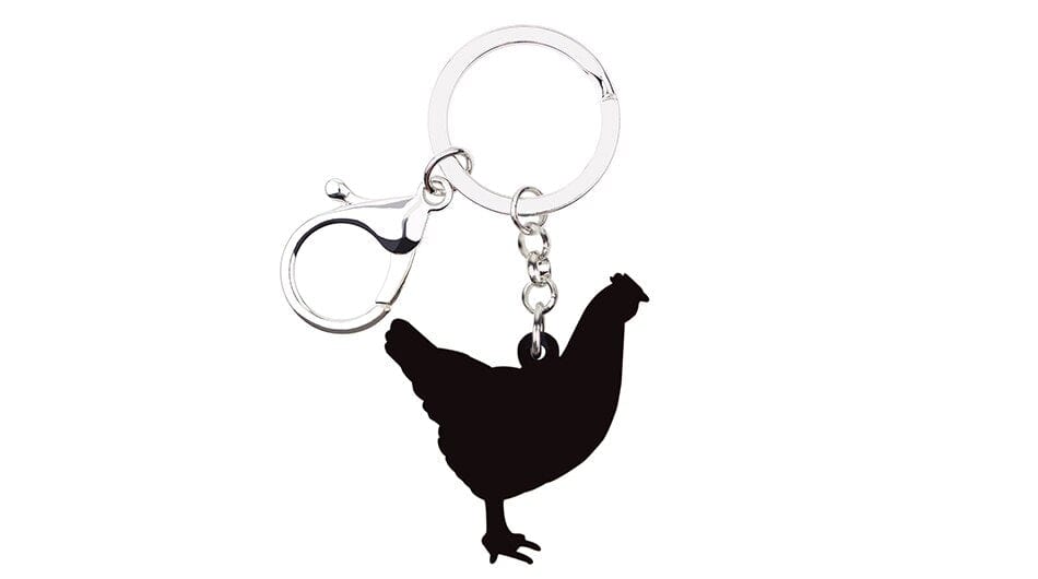 Red Hen Chicken Acrylic Keychain and Earrings Realistic Fun!、mySite、g9winljtr