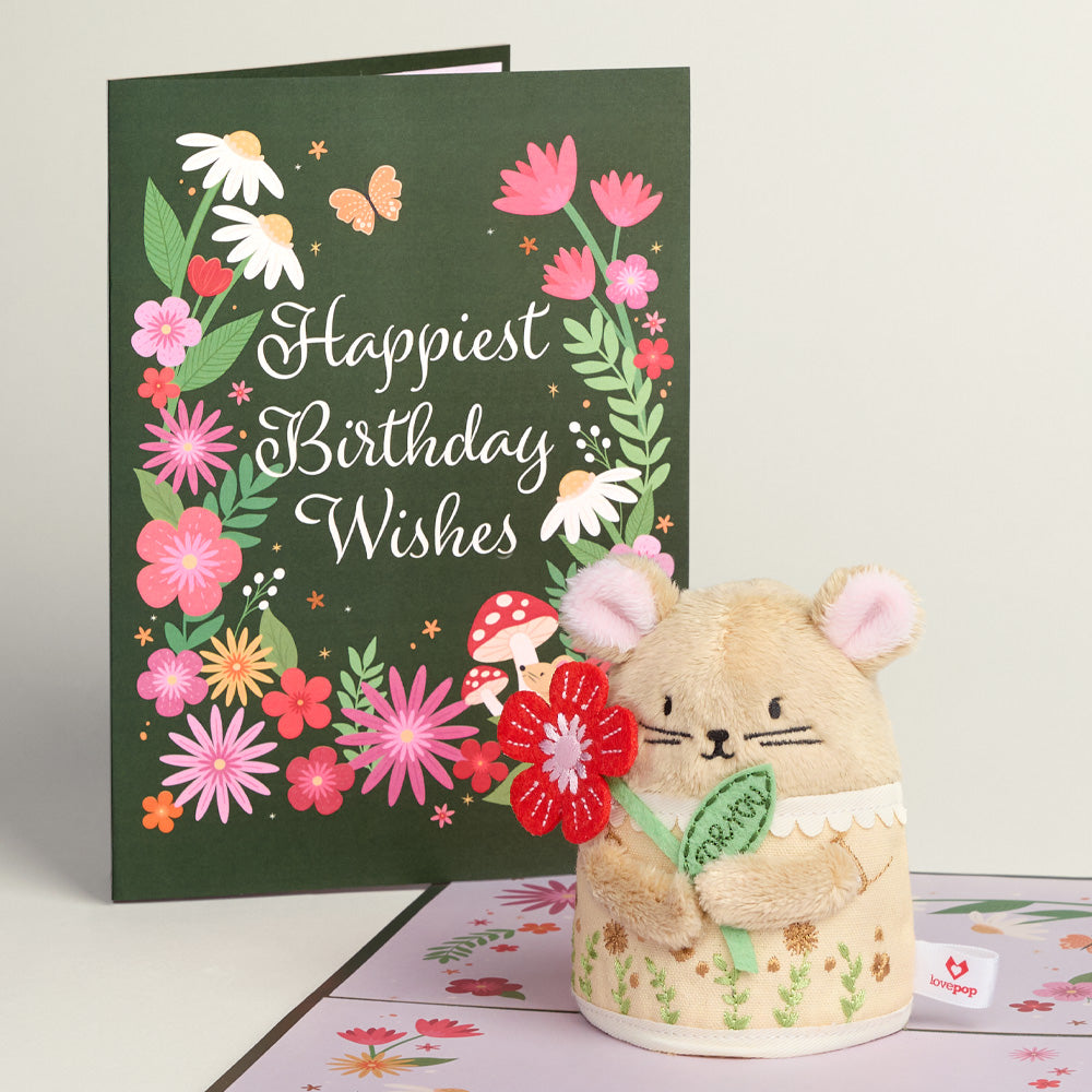'Happiest Birthday Wishes' Plushpop Card and Bouquet Bundle、mySite、solidvoid