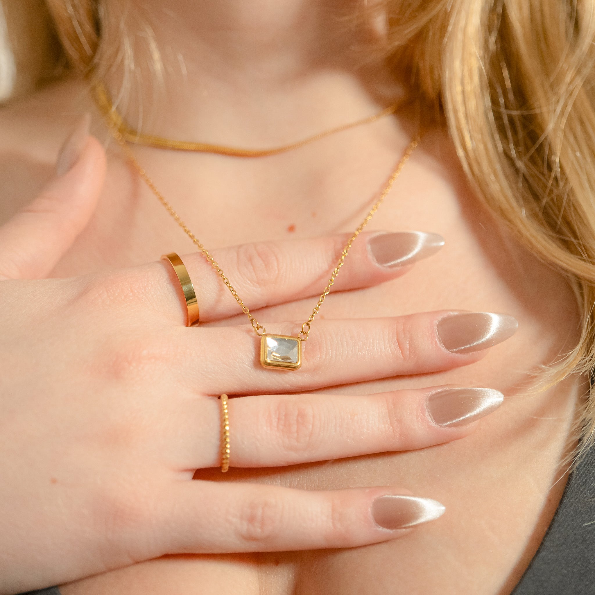 18K Gold PVD Emerald Birthstone Connector Charm 11mm / PDL0261、mySite、dreamappss