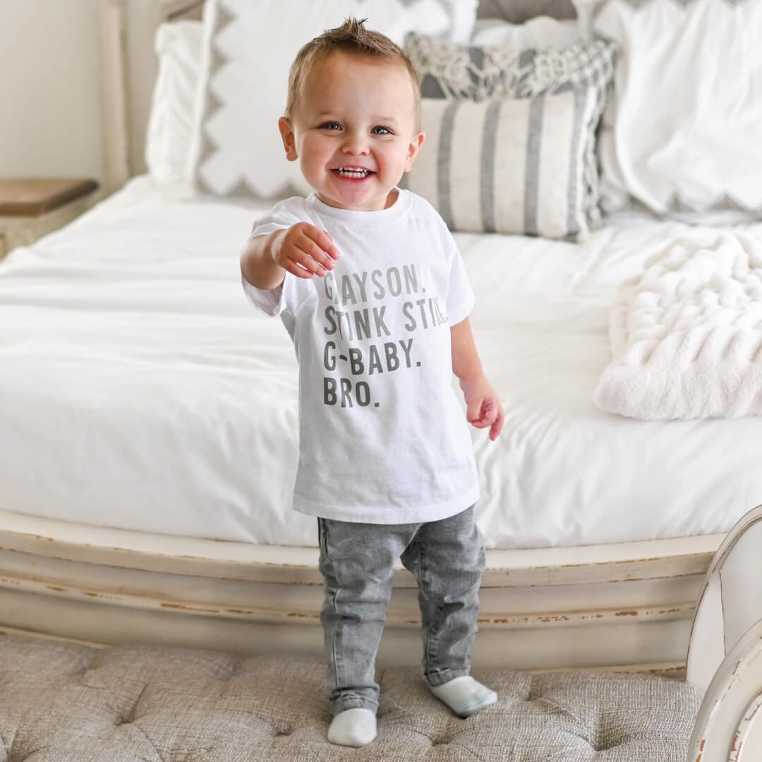  Personalized Green Nickname Color Block Kids Graphic Tee | White、mySite、layawaytickets