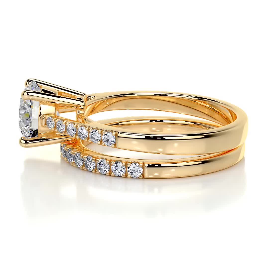 Anna Luxe Lab Grown Diamond Bridal Set -18K Yellow Gold、mySite、hinf8tx79