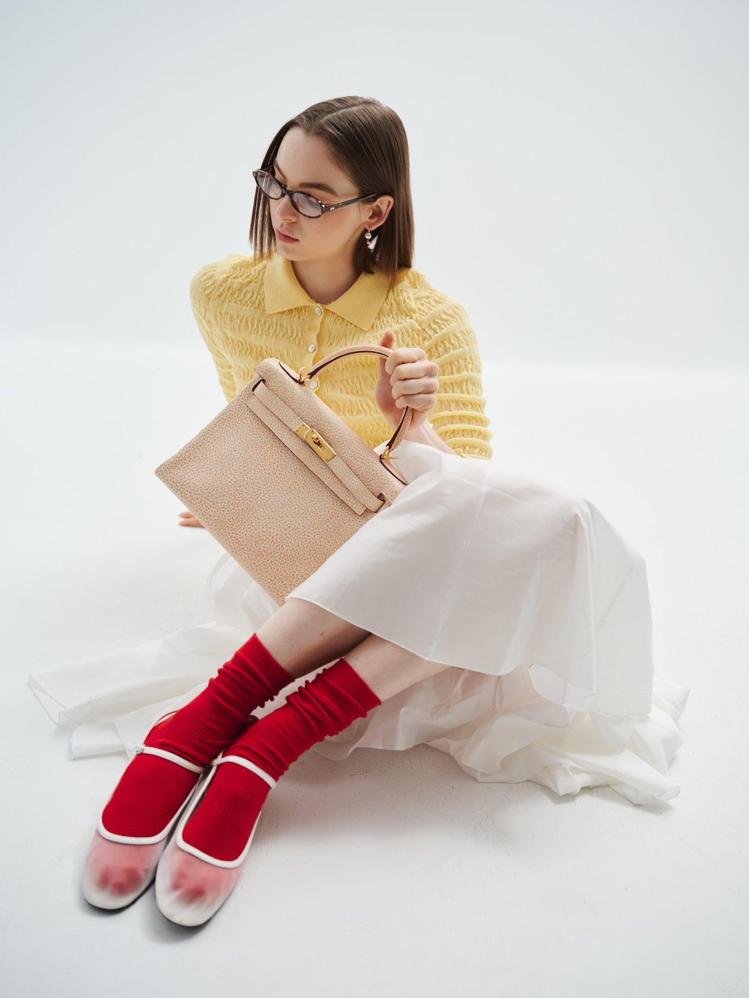 Hermès Kelly 28 Retourne Orange Dalmatian Buffalo Skipper Gold Hardware、mySite、garminoutage.com