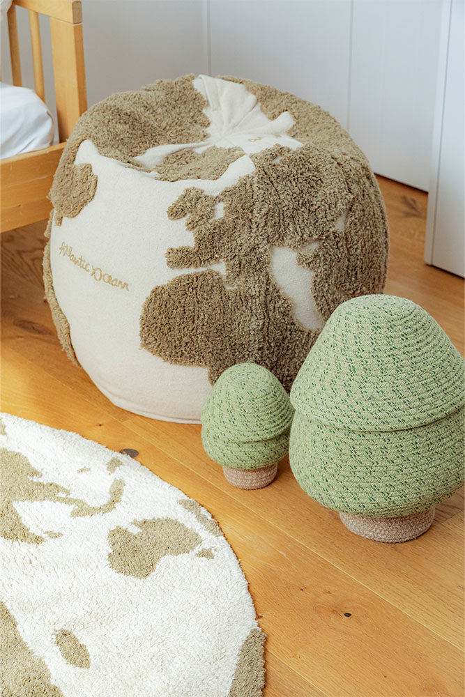 Pouf World Map Rugcycled、mySite、gigharbornorthrealestate