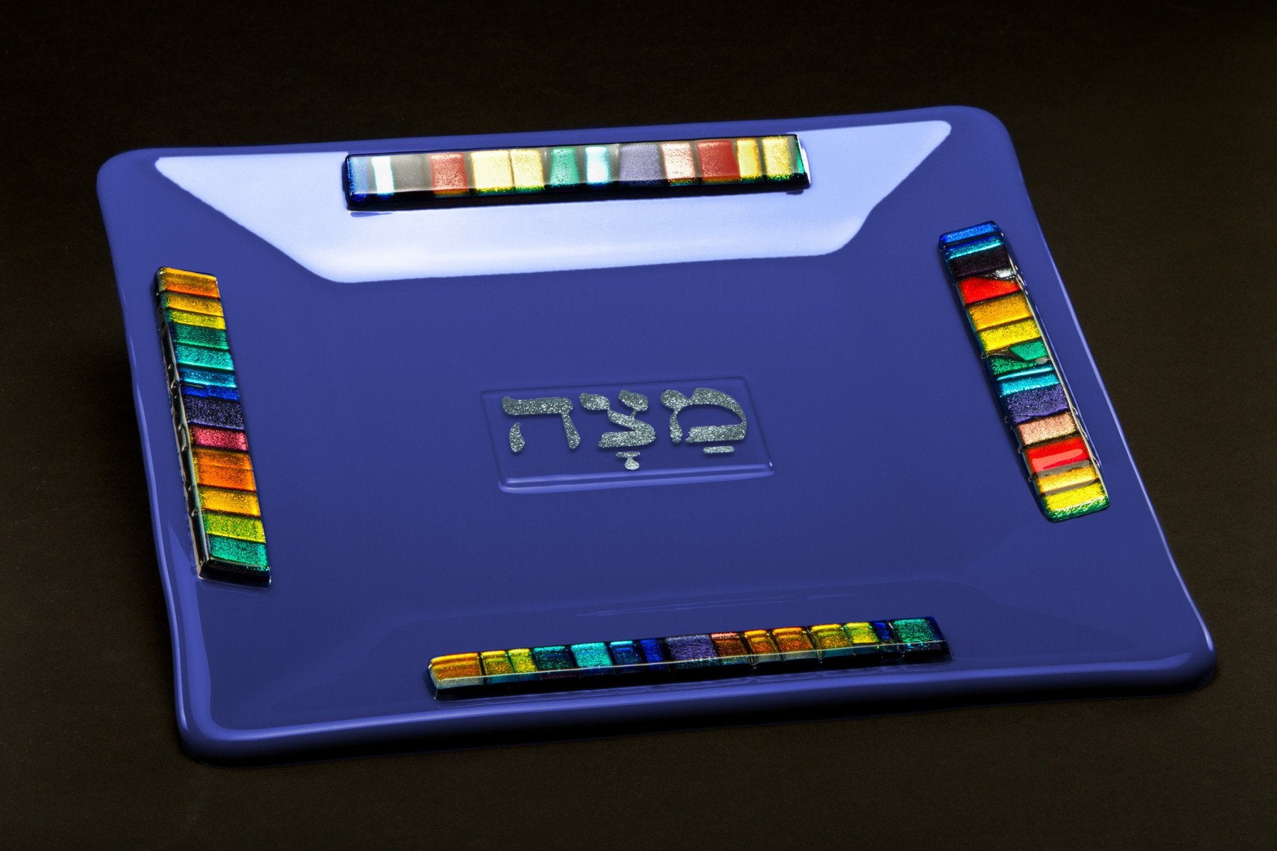 Blue Glass Matzah Tray by Daryl Cohen、mySite、topwebapps