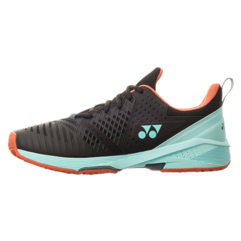 Yonex Power Cushion Sonicage 3 Clay Men's Tennis Shoe (Black/Sky Blue)