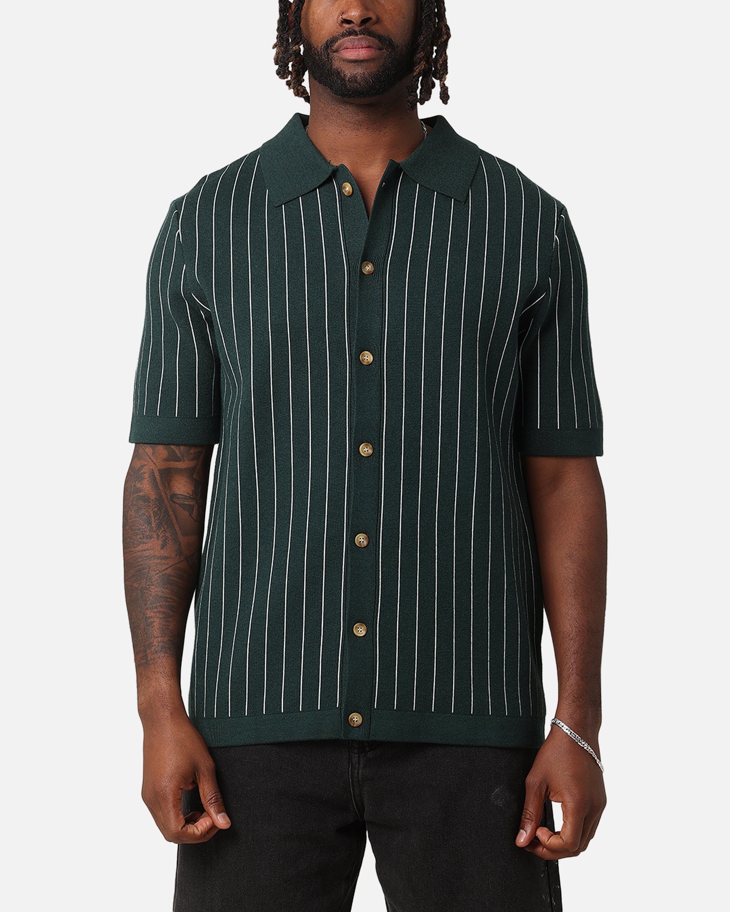 XXIII Nicholas Knit Button Up Shirt Green/White、mySite、zt4zffjzw